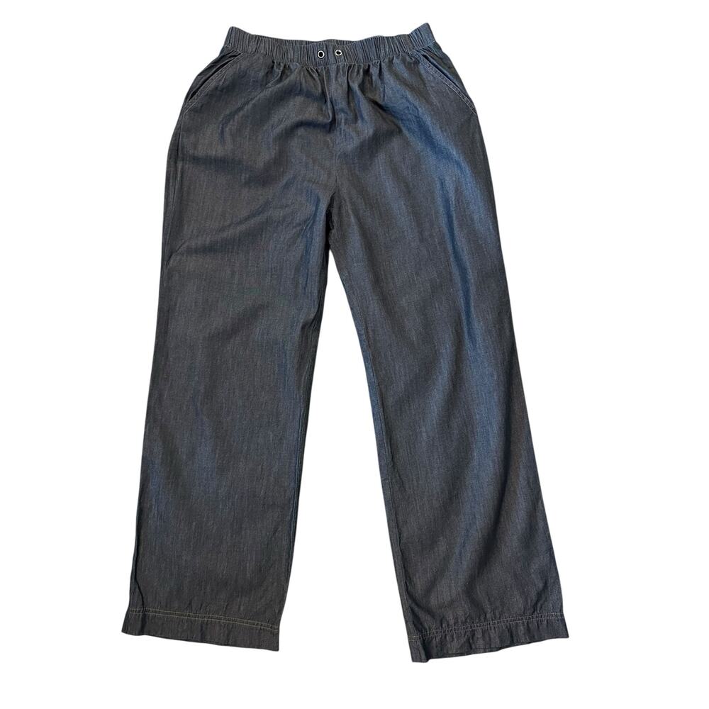 St. John Chambray Pull On Elastic Waist Soft Pants Size M QuietLux Comfortcore